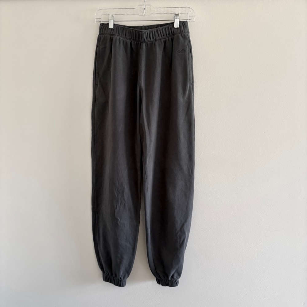 Hollister Adjustable Rise Joggers S Long Charcoal Gray Sweatpants Athleisure